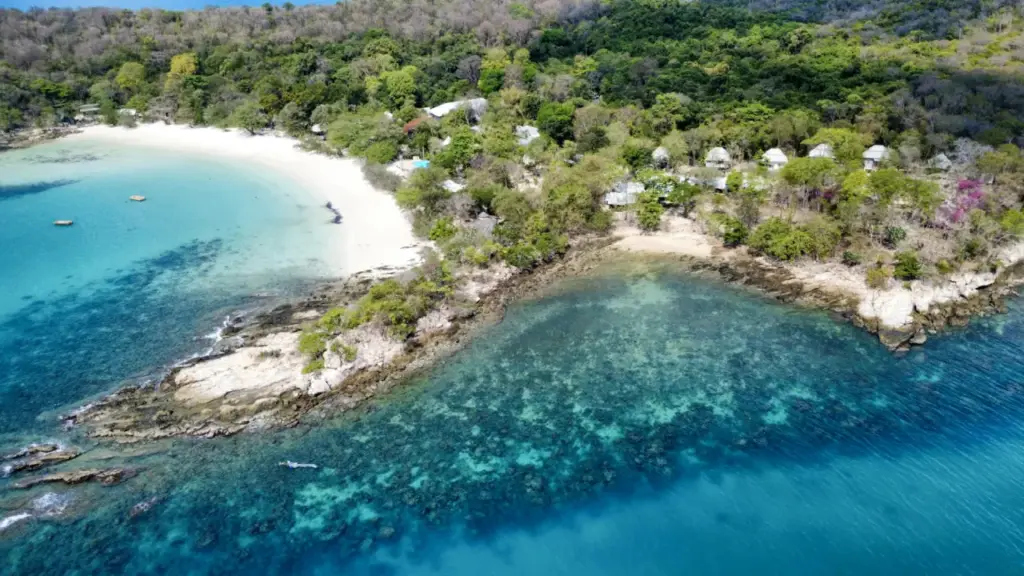 the beach of Ao Wai Koh Samet Thailand from above